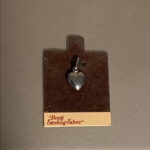 Vintage Sterling Silver Heart Pendant for necklace Bonti Valentine’s Valentine